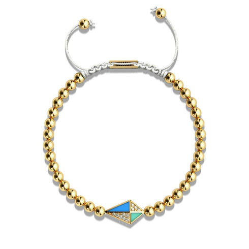 Cerf-volant | Or 18 carats et crème | Émail | Bracelet Charmballa en Cristal de Macramé